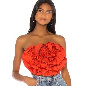 Mara Hoffman Red Rose Strapless Top